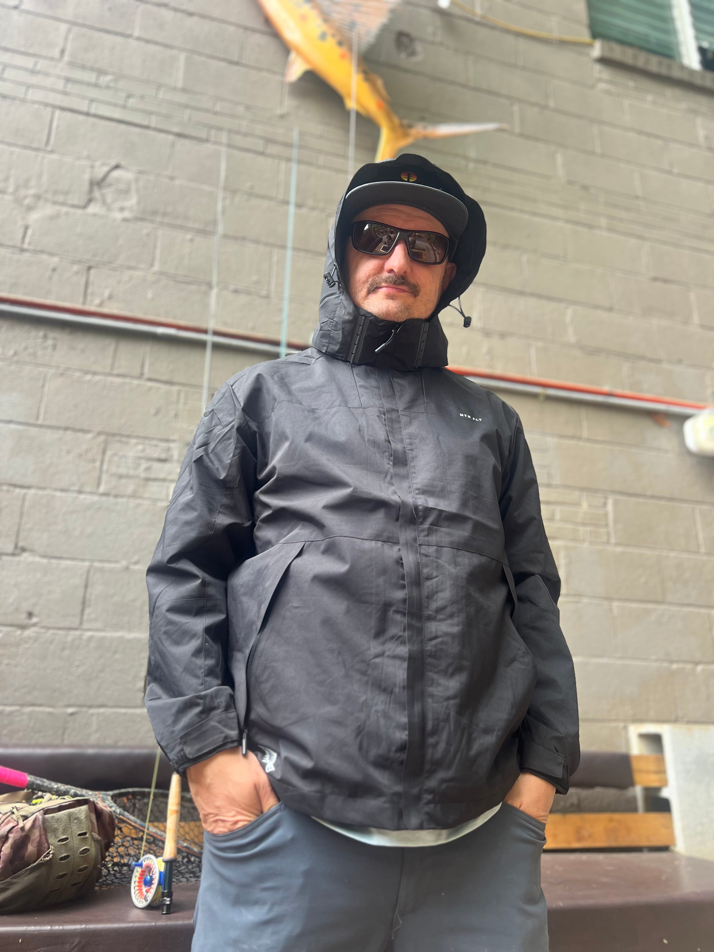 MTN FLY Unisex Rain Jacket with Removable Hood