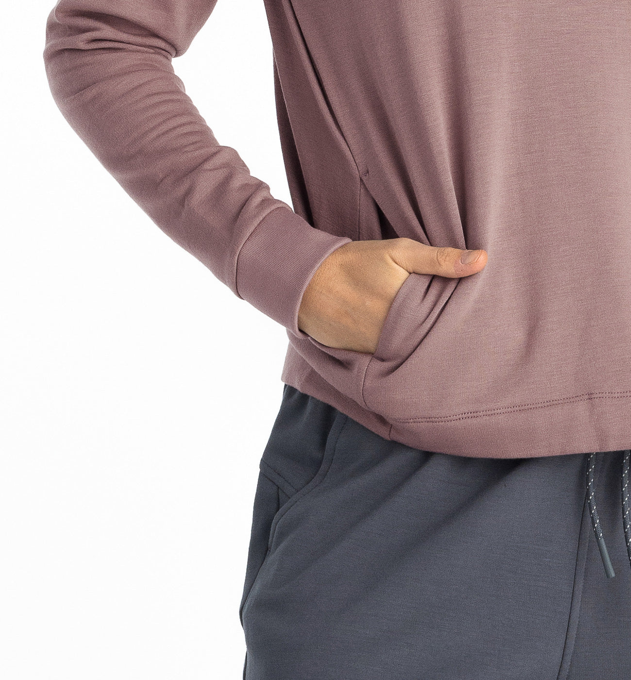 Women's Bamboo Lightweight Fleece Cropped Hoodie